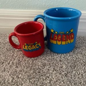 HALLMARK The Legacy The Legend 2 PC Ceramic Coffee Mug Cup Set New Dad Son
